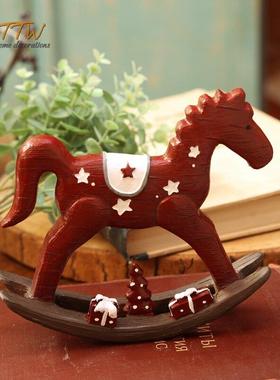 童话五角星红色摇马卡通树脂家居饰品装饰品摆件店铺橱窗道具礼物