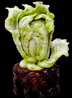 天然白菜摆件原石家居办公室客厅店铺开业送礼新中式百财招来装饰