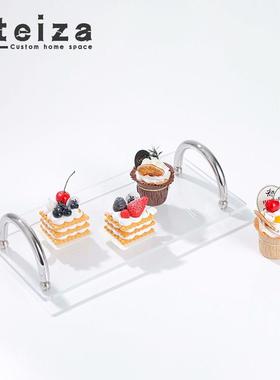 Oteiza简约现代大理石金属镜面几何托盘摆件样板房售楼处茶几装饰