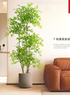 摆件家居饰品客厅电视柜高档轻奢装饰仿真绿植南天竹入户玄关摆件