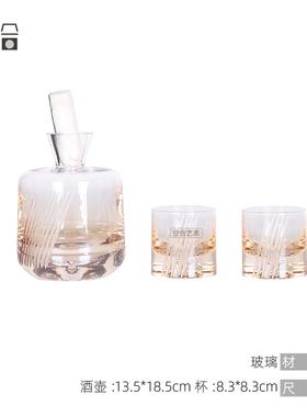 空合 现代轻奢彷真花搭配玻璃红酒具组合 样板间客厅饭厅酒柜摆件