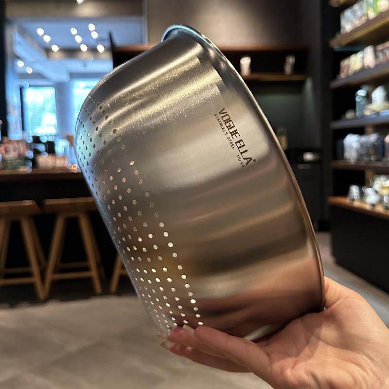 沥水篮【古亦家欧洲单】高品18/10不锈钢 两件套洗菜篮洗水果篮沥,淘宝优惠券,粉丝福利购,淘宝优惠卷