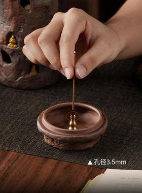 东方泥土敦煌烛台套装摆件陶瓷家居饰品茶室书房装饰香托香座香插