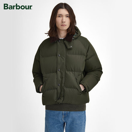 Barbour OS Down Transport男士连帽宽松羽绒服 - 图2