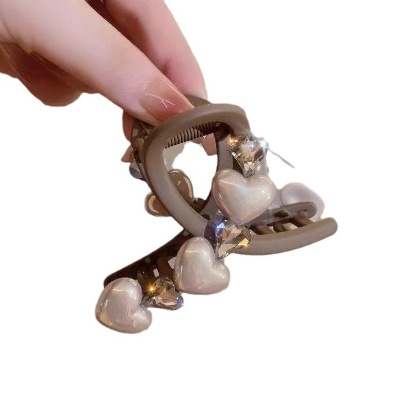 小抓夹好盘发~感轻奢气质爱心发夹女后脑勺ins鲨鱼夹子盘发抓 - 图2