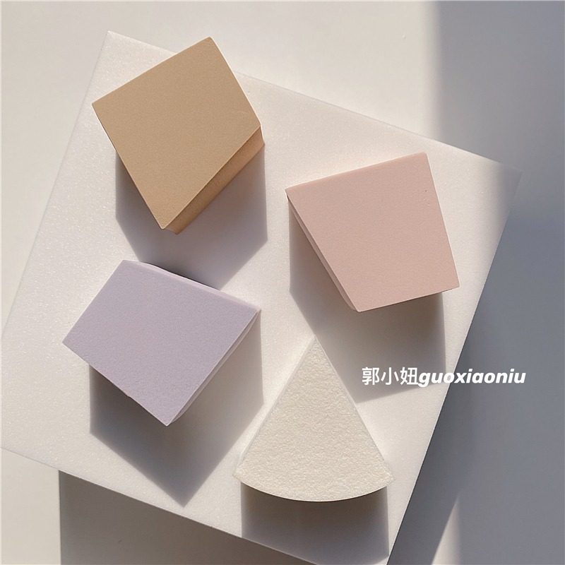 郭小妞皮面年糕粉扑粉底液专用化妆小三角梯形超软海绵遮瑕粉扑,淘宝优惠券,粉丝福利购,淘宝优惠卷