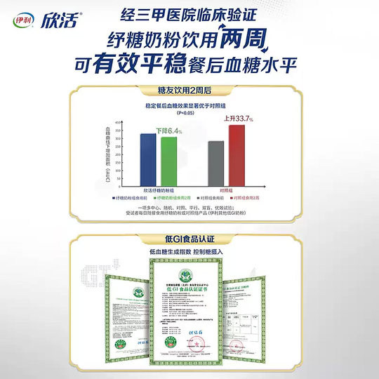 La caja de regalo de leche en polvo Yili Shutang viene con 350 g de la misma leche en polvo