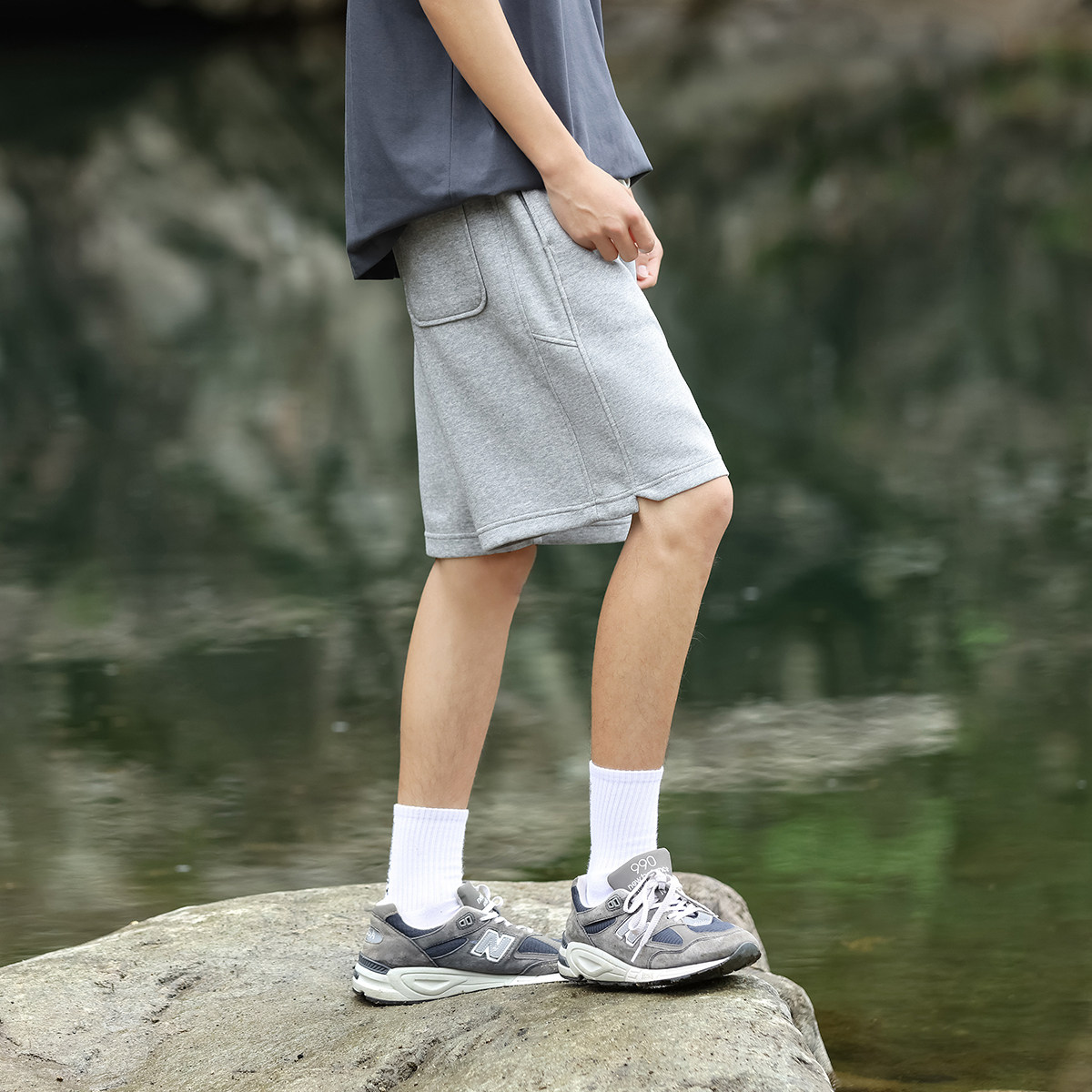 VR97夏季新款重磅纯色休闲短裤男美式潮流宽松百搭运动五分裤卫裤,淘宝优惠券,粉丝福利购,淘宝优惠卷