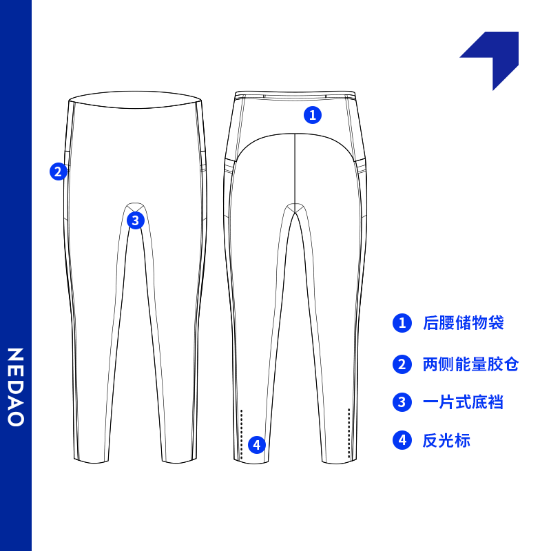 NEDAO内道灵动力女士能量胶手机收纳稳定不晃马拉松越野紧身裤 - 图1