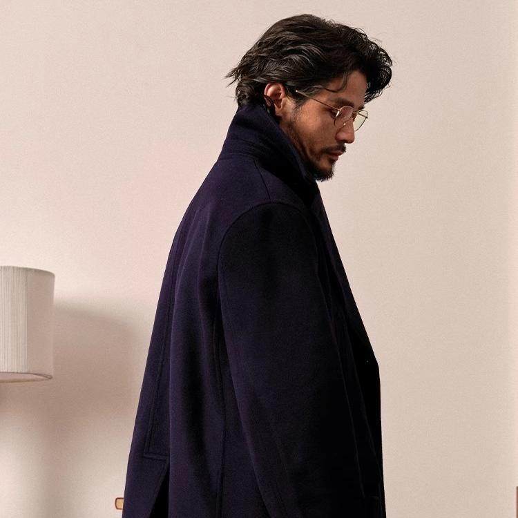 CULTUM海军大衣全羊毛秋冬季毛呢子外套男士款加厚英伦风中长款,淘宝优惠券,粉丝福利购,淘宝优惠卷