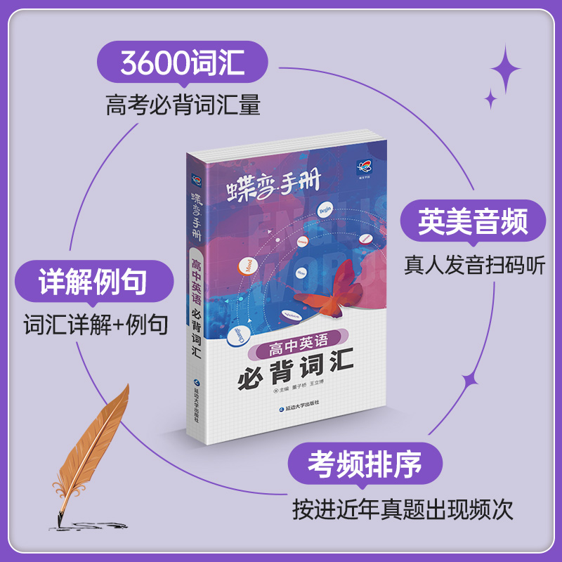 蝶变手册2024版 高中英语必背词汇3500乱序版掌中宝口袋书 高考考纲单词背诵小本册子随身记背神器 图解速记新课标高分词汇表大全