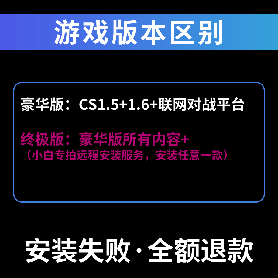 反恐精英CS1.6+CS1.5中文版PC单机游戏安装包 可局域网添加机器人 - 图0