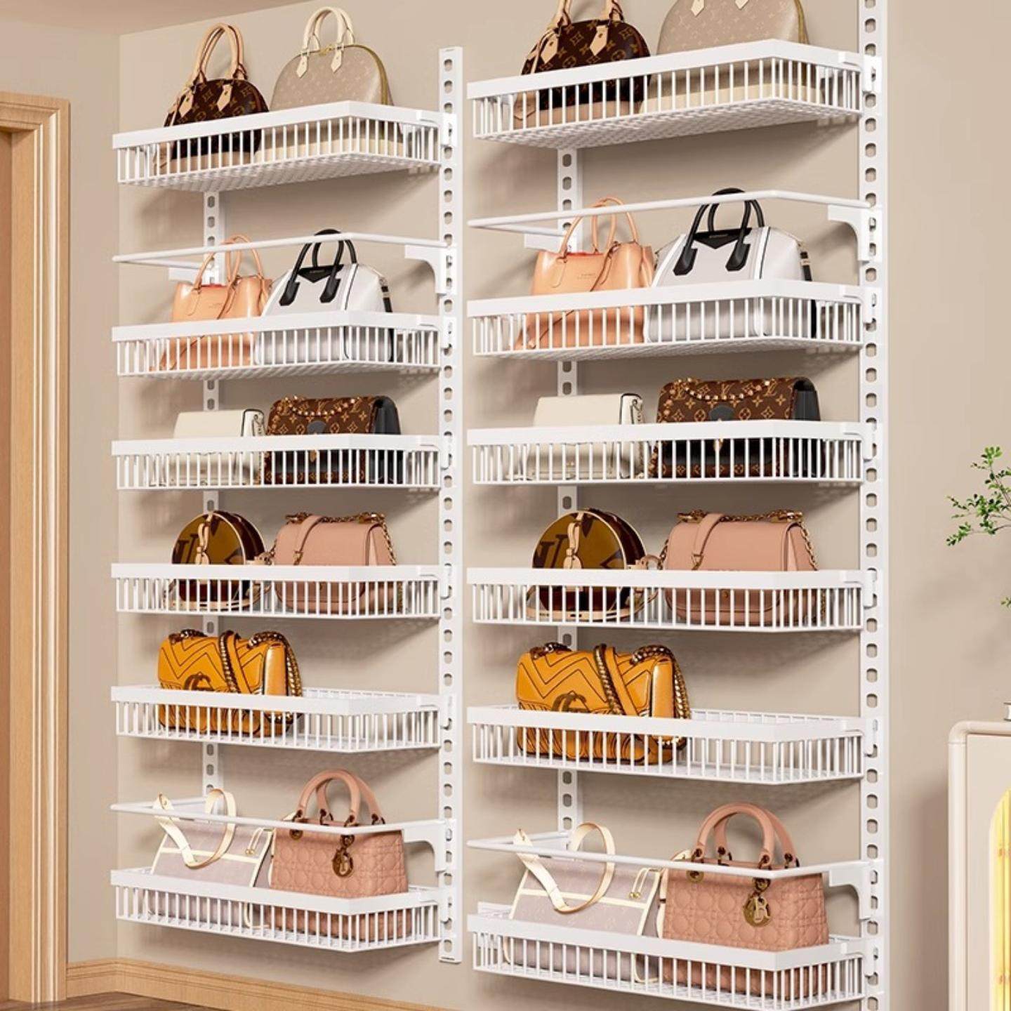 包包收纳家用门后夹缝置物架壁挂分层包架存放皮包整理展示架,淘宝优惠券,粉丝福利购,淘宝优惠卷