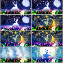 Flower round dance tunic piano ballet dancer Swan Lake dance meritocratic romantic ballet Led background video material