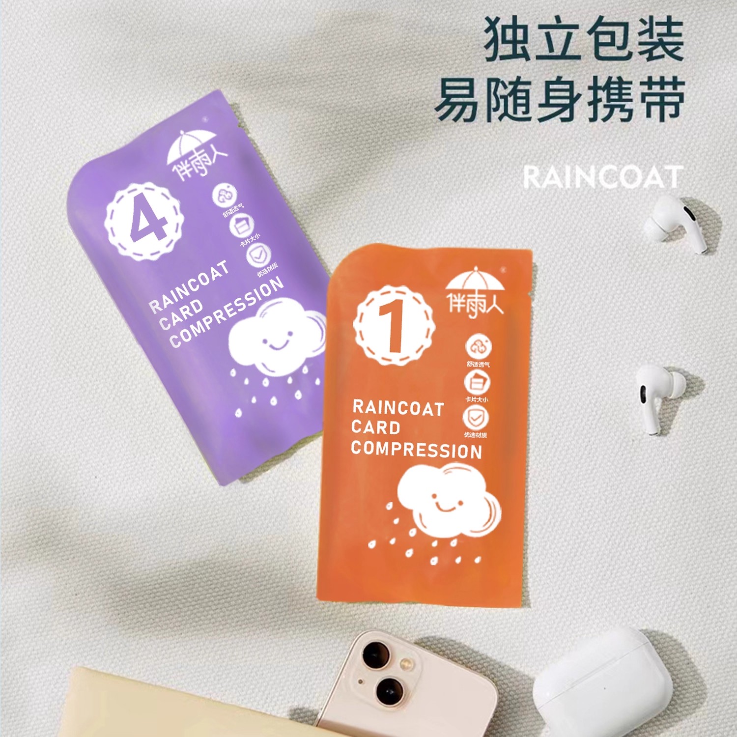 一次性雨衣长款全身户外旅游儿童成人大人加厚便携卡片雨衣马桶垫 - 图3