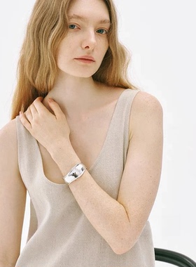 原创设计不规则手镯宽边开口手环