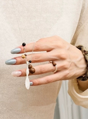 豆豆同款檀木葫芦长款吊坠项链女