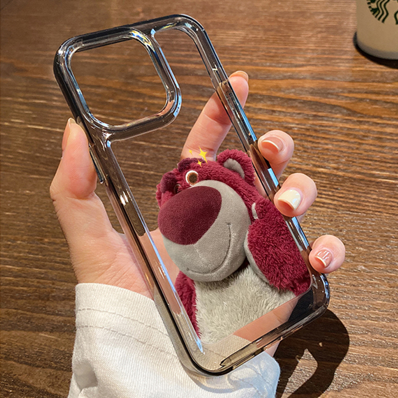 适用于苹果17promax手机壳新款16promax保护套iPhone14pro草莓熊透明8plus小众13高级12简约11全包防摔男女款 - 图0