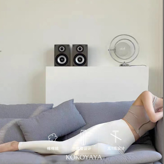 kokoyaya 白色加绒瑜伽裤外穿秋冬高腰收腹不显三角区运动健身裤