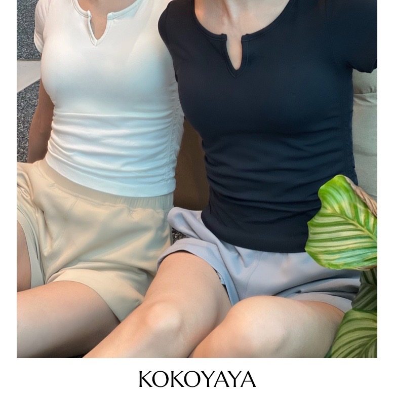 kokoyaya夏季紧身速干运动上衣女短袖T恤带胸垫训练健身瑜伽服女,淘宝优惠券,粉丝福利购,淘宝优惠卷