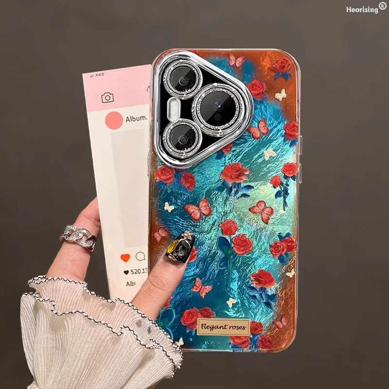 适用华为pura80pro+手机壳新款蓝棕渐变p70ultra复古蝴蝶玫瑰mate70镜头膜P60少女心50冰川纹40/30全包防摔潮,淘宝优惠券,粉丝福利购,淘宝优惠卷