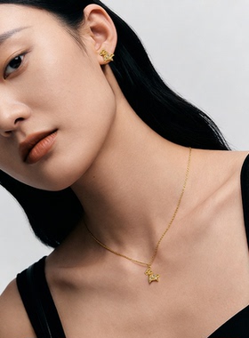 HEYUISLAND18K金色马年折纸项链