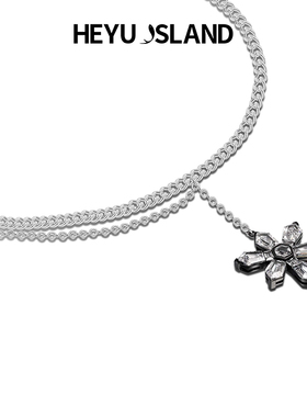 黑银色白箭形锆石不对称项链