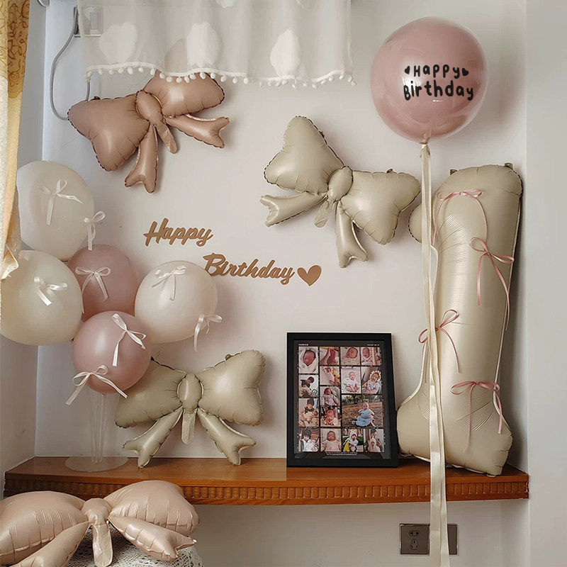 女孩女童生日布置ins风大号蝴蝶结气球派对装饰场景拍照儿童宝宝,淘宝优惠券,粉丝福利购,淘宝优惠卷