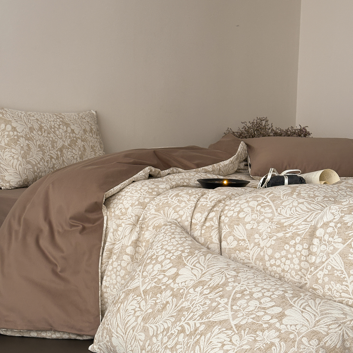 2025新款纯棉全棉床单被套50支贡缎磨毛四件套加厚保暖床品-七草 - 图3