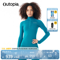 OUTOPIA Fibo Thermal wool integrated semi-zipped outdoor ski thermal sports blouses women