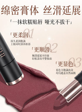 气质显白！丝绒雾面哑光防水口红