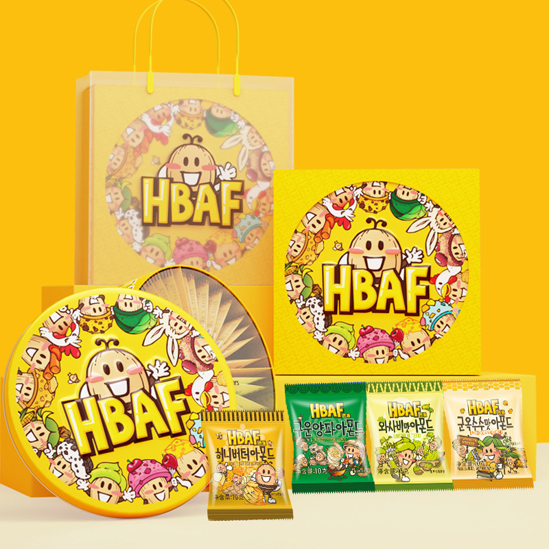 【年货节】HBAF芭蜂坚果巴旦木福气桶节日送礼零食礼包新年礼盒,淘宝优惠券,粉丝福利购,淘宝优惠卷