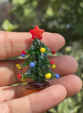 博山实心出口国外外贸圣诞树摆件琉璃复古琉璃玻璃非手绘珠子配件