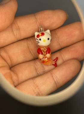 日本外贸手工淄博琉璃可爱非遗玻璃钩挂件摆件迷你小动物diy项链