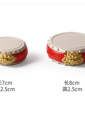 国风新中式底红色房圆形221D-20D钟鼓工艺座品摆件茶壶盖置博古架