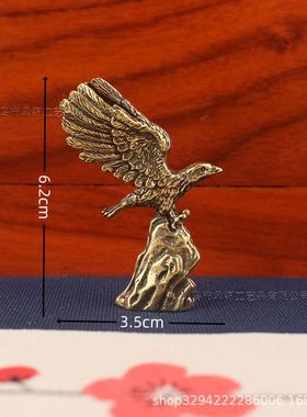 新款直销纯黄铜创意雄鹰仿真老鹰展翅摆件书房客厅卧室办公桌面立