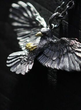 霸气雄鹰展翅吊坠男项链潮牌ins嘻哈朋克潮人挂饰复古项坠