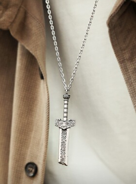 断剑泰银复古痞帅男士吊坠