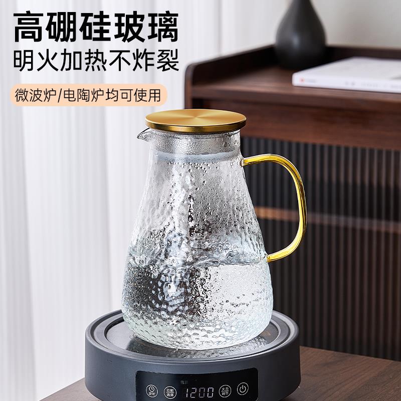 冷水壶玻璃耐高温家用大容量冷水壶装白开 水储水冷水壶凉水杯子 - 图1