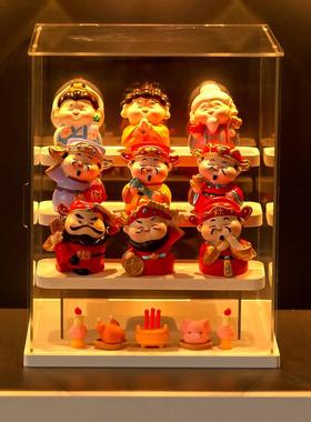 各路小神仙财神国潮家居桌面玄关展示盒供奉摆件新居装饰礼品摆设