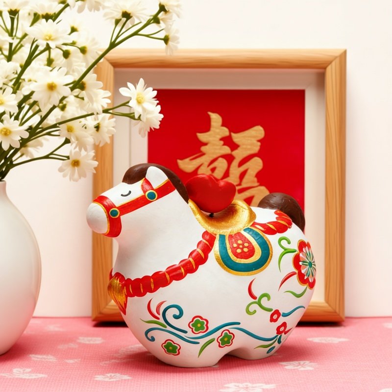 预售马年爆品惠山泥人《马上平安》泥塑摆件家居闺蜜朋友生日送礼,淘宝优惠券,粉丝福利购,淘宝优惠卷