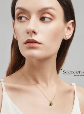 18K金工艺天然透辉石项链支持复检