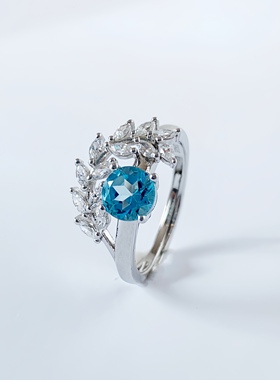 18K金天然托帕石戒指&本店所有产品均为天然宝石支持复检