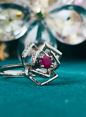 18K金天然红宝石戒指&本店所有产品均为天然宝石支持复检