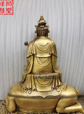 纯黄铜文殊普贤菩萨佛像厂家直供