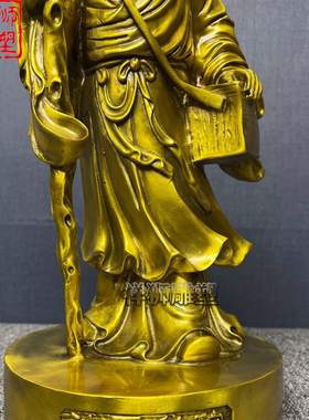 家彩绘黄铜神医华佗神像铸造小型