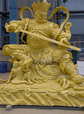 祥狮雕塑黄铜铸造四大天王佛像