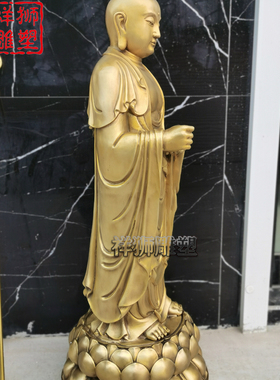 黄铜铸造地藏王菩萨佛像大型摆件