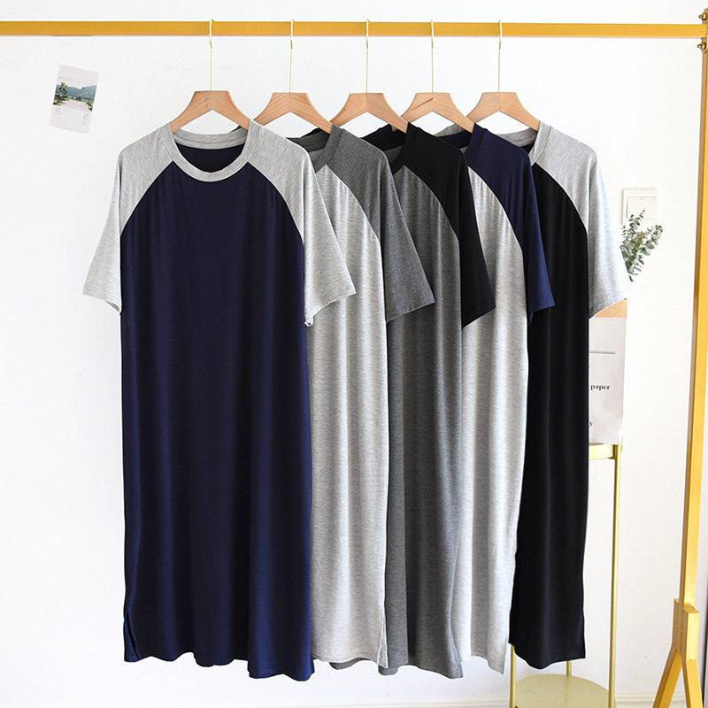 夏莫代尔夏季男士一体式冰丝睡袍 安萱妍服饰睡衣/家居服套装