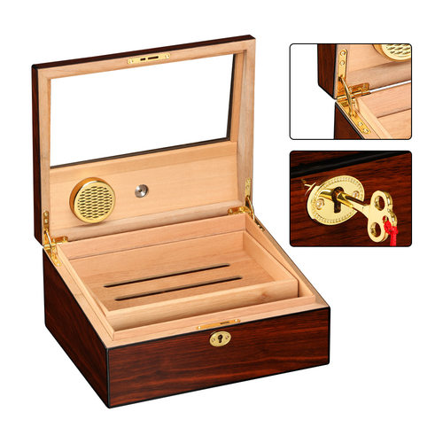 高档雪茄专用雪茄盒便携天窗雪松木雪茄保湿盒古巴实木雪茄烟盒子 - 图1